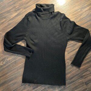 MADISON GREY Classic Black Turtleneck Rayon/Poly Sweater SIZE XL